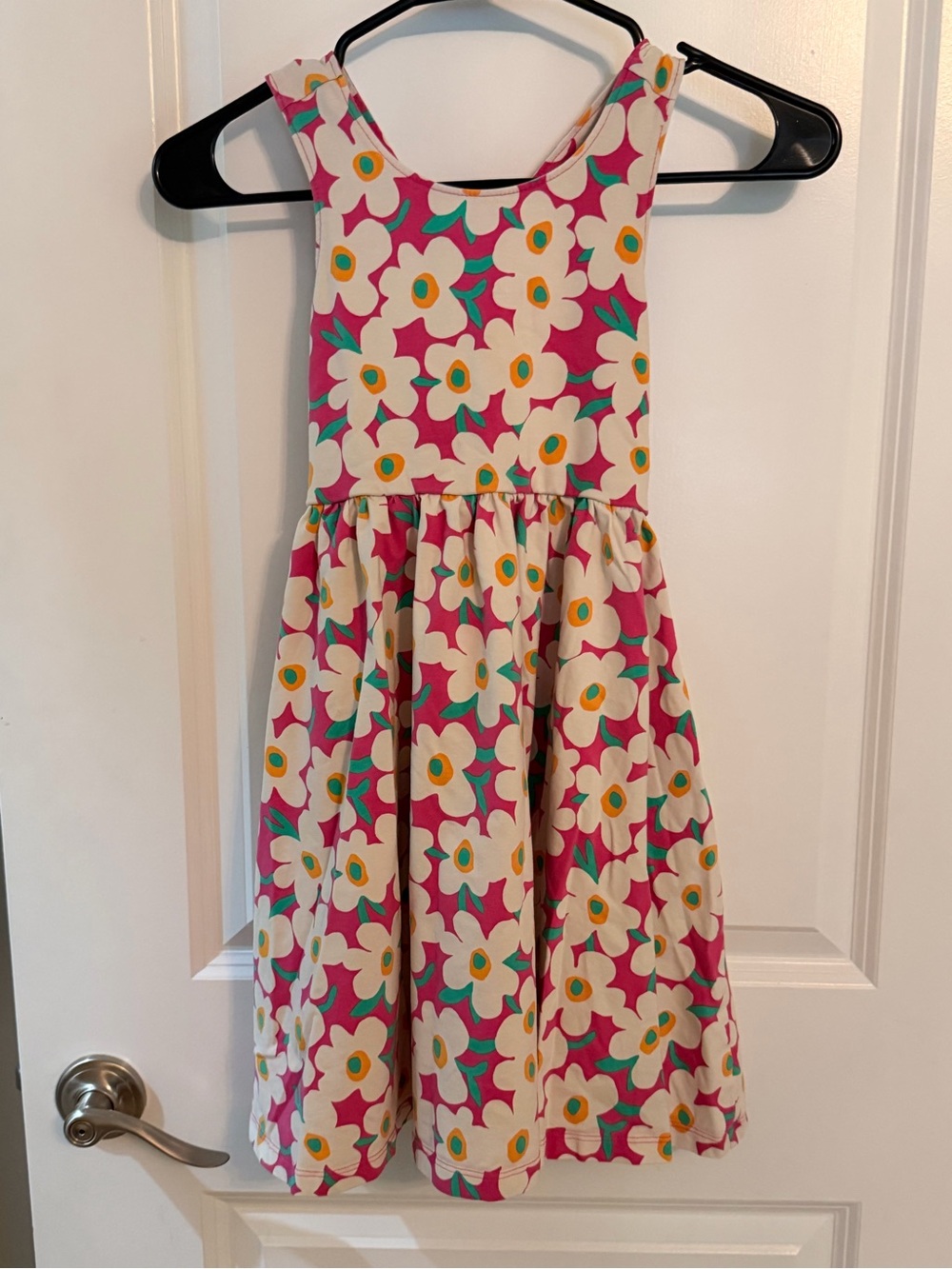 Hanna Andersson Floral Twirl Dress Pink White Sleeveless Size 8
